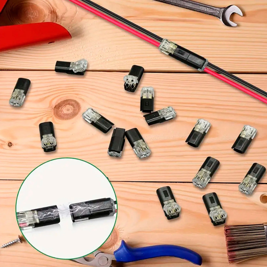 20pcs Double-Wire Plug-in Connector, Cable Clamp with Locking Buckle, AWG 18-22