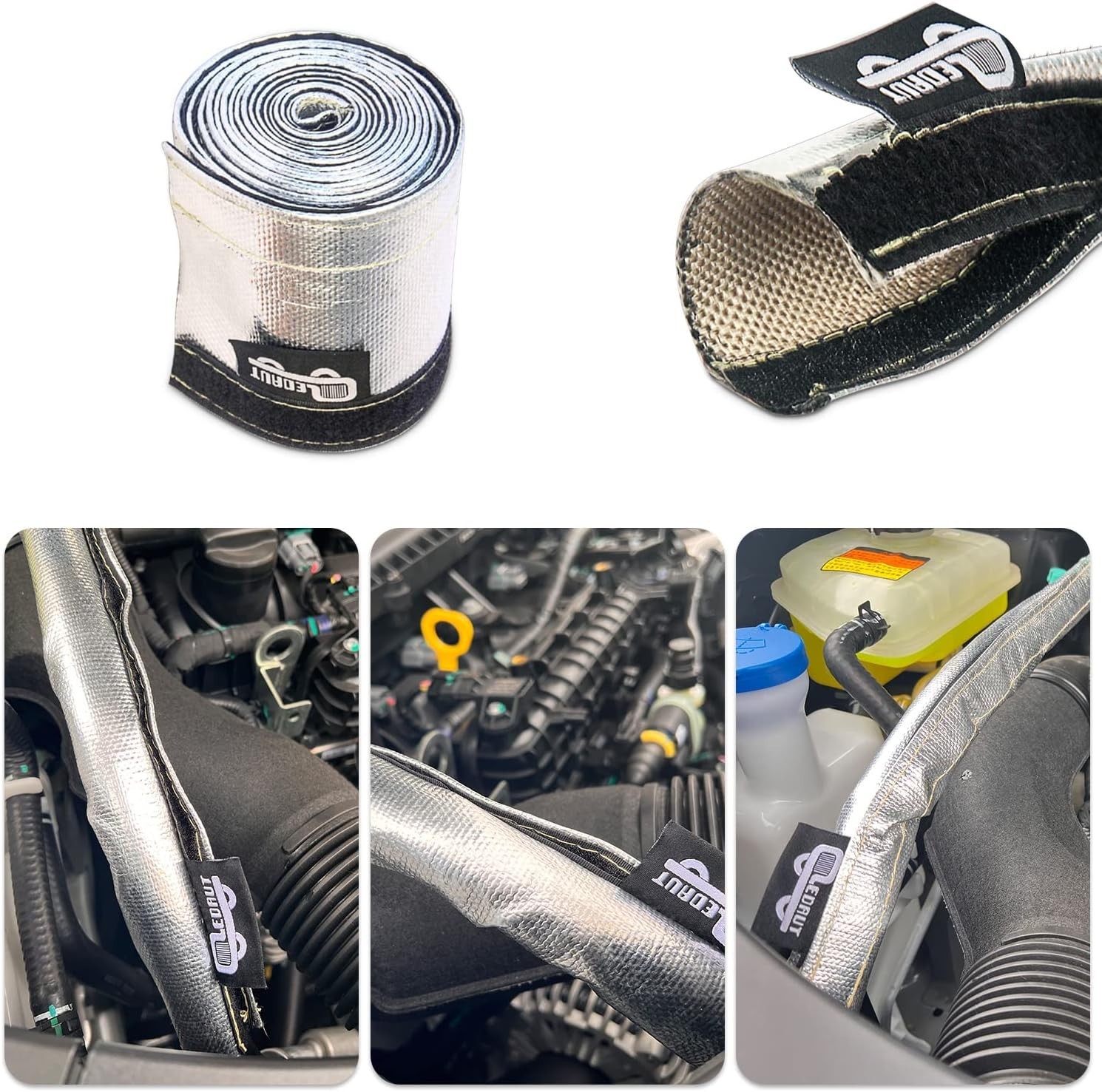 Durable Heat Shield Sleeve 3/4″ I.D. x 3FT with 10 Stainless Steel Zip Ties Set