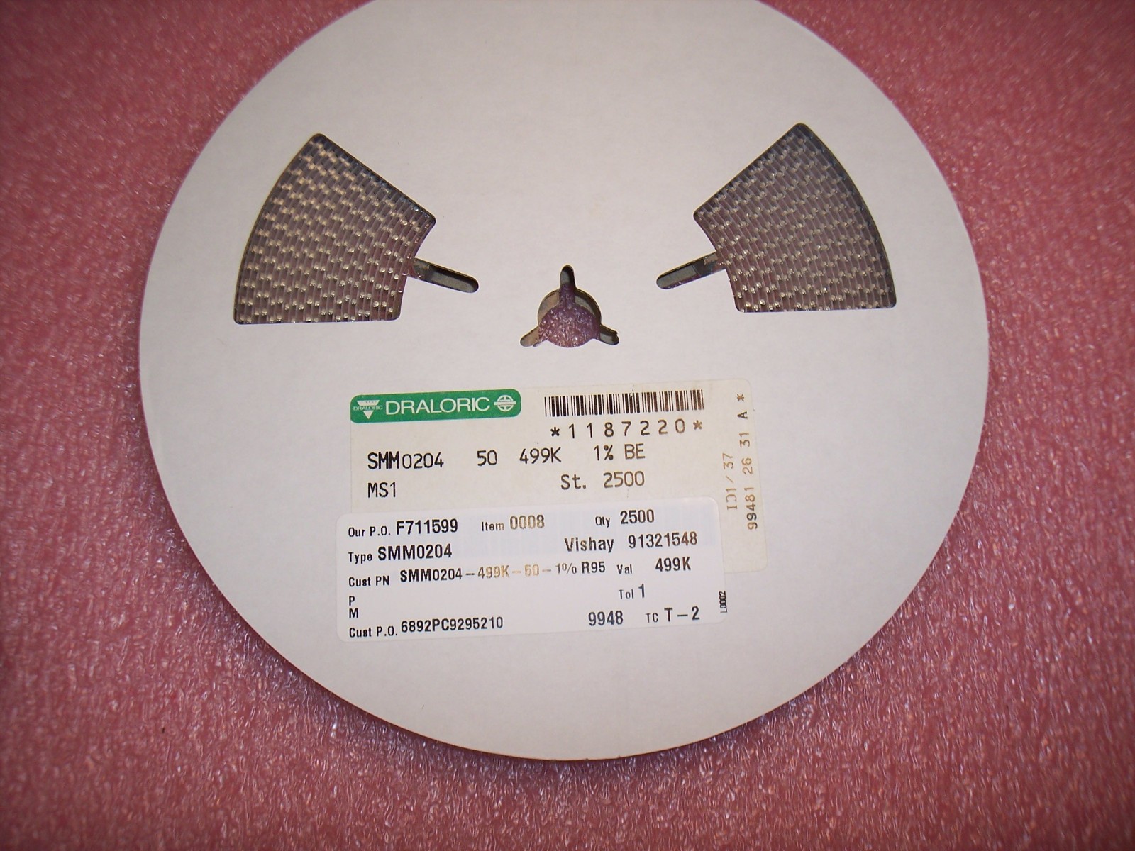 QTY (2500) 499K Ohm .4W 1% MS1 MINI-MELF THIN FILM RESISTORS SMM0204-50-499K-1%