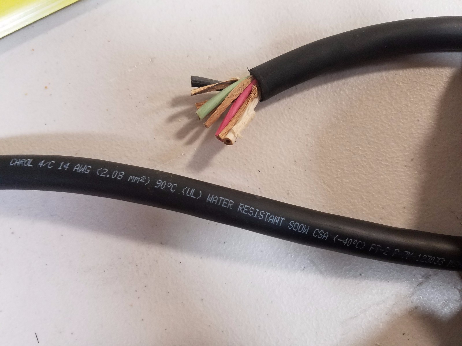 14/4 SOOW SO Cord 15 ft HD USA Portable Outdoor Indoor 600V Flexible Wire cable