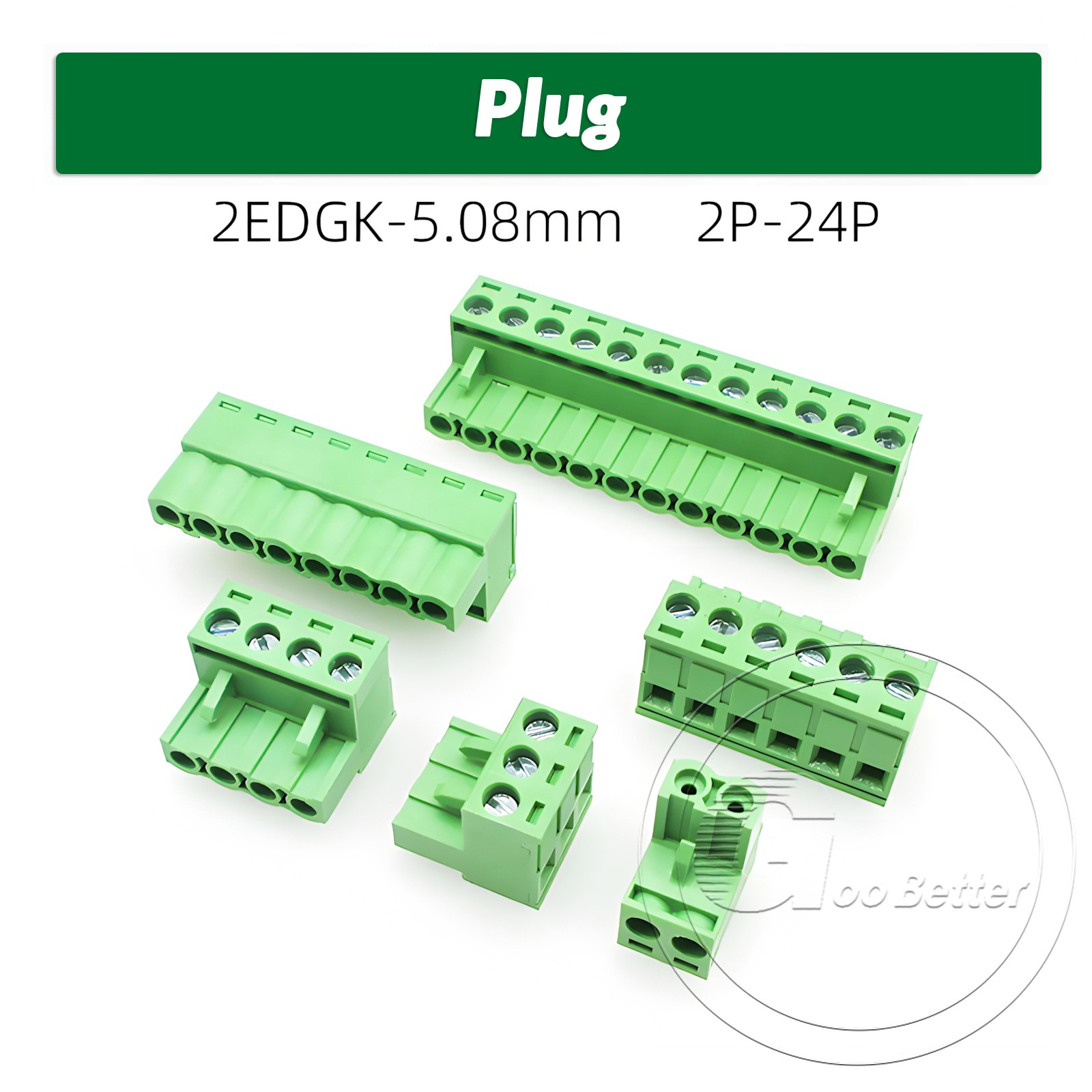 In-Line Cable Pluggable Non Solder PCB Screw Connector 2EDGRK 5.08mm 2Pin-24Pin