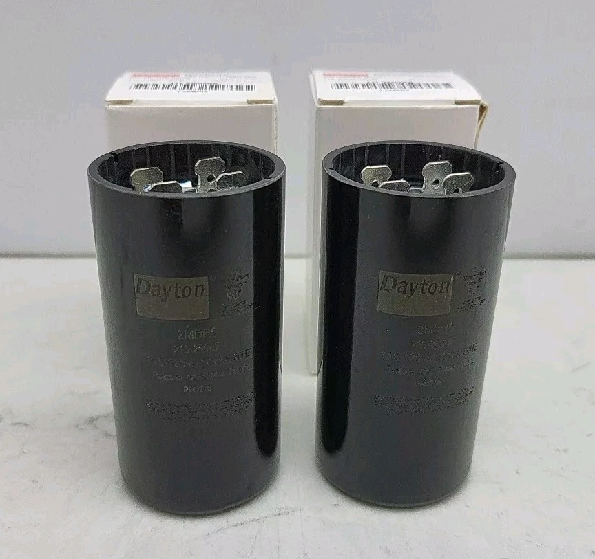 2 Pack Dayton 2MDR6 Motor Start Capacitor 110 to 125 Vac 216-259 MFD Round
