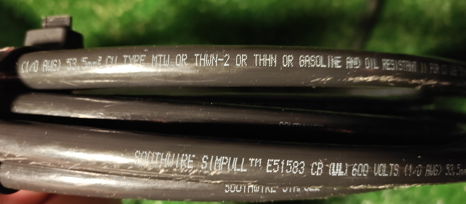 30 ft. 1/0 AWG Black Stranded Copper wire THHN THWN-2 new SIMpull Southwire line