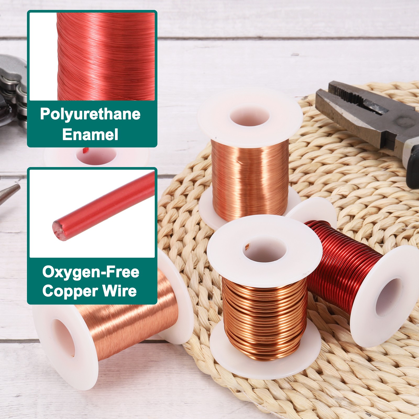 43 AWG Magnet Wire 43 Gauge 4 oz Enameled Copper Wire 155C(311F) Red White