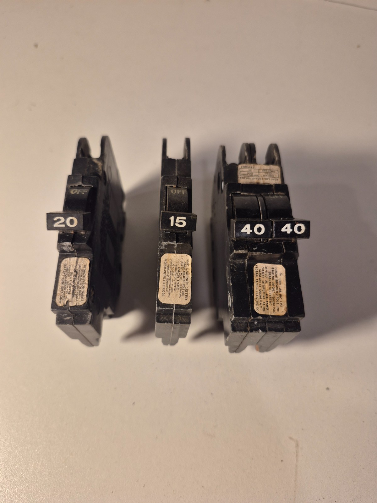 FPE Federal Pacific Stab-Lok Circuit Breaker NC115 NC120 NC230 NC240 15A -40A