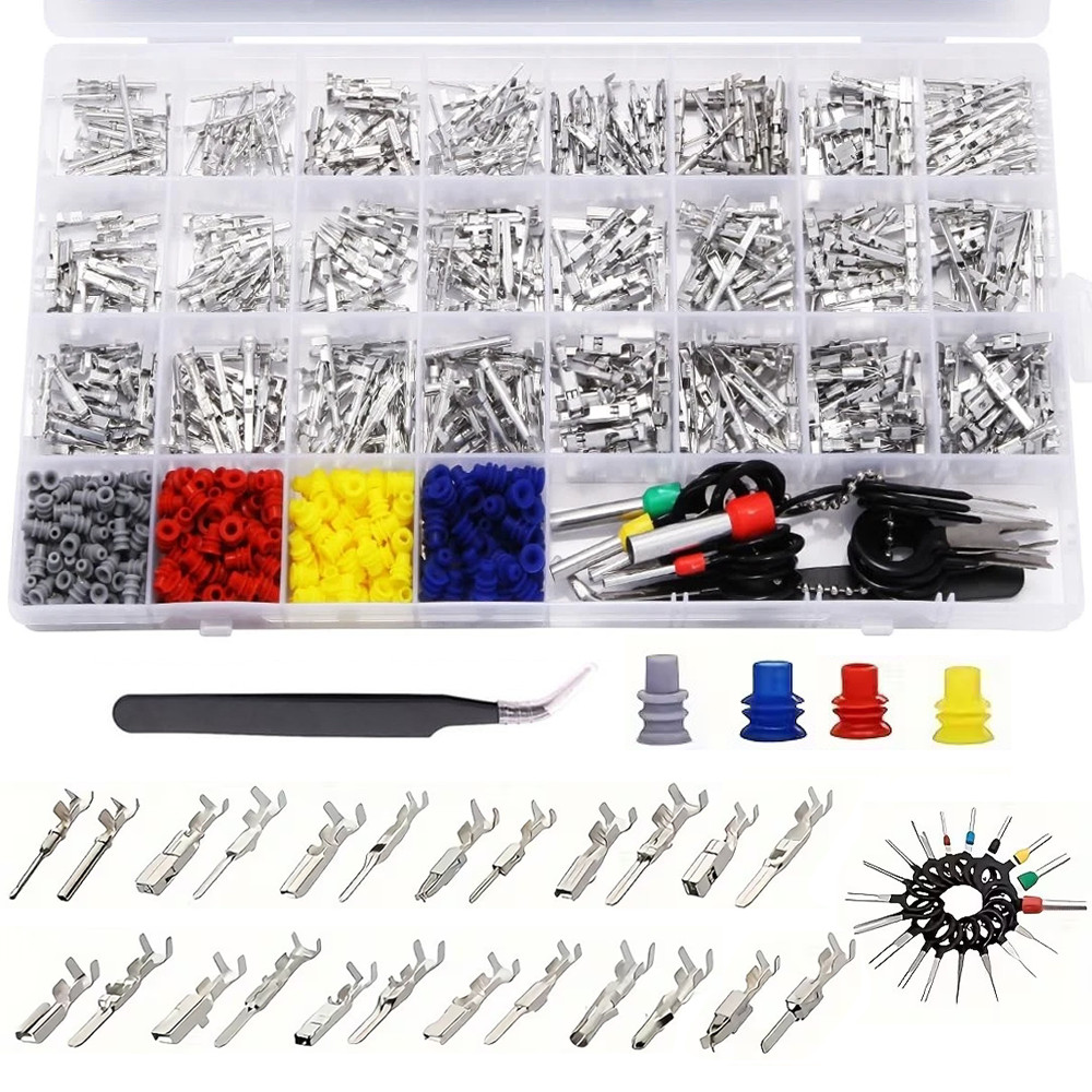 480PCS Connector Pins 24 Types Electrical Wire Terminal Kit,18PCS Extractor Tool