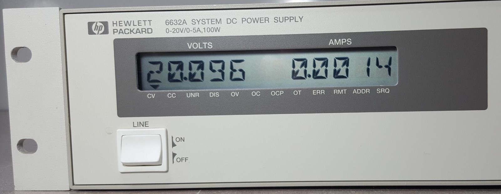 HP 6632A SYSTEM DC POWER SUPPLY, 0-20V/0-5A. 100W. SER.3524A14821. OPT.760
