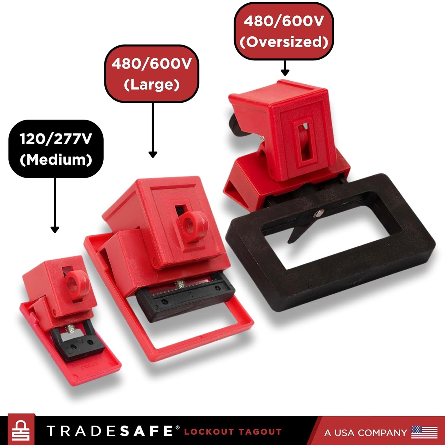 Circuit Breaker Lockout Device Clamp On 120 277 Volt Single Pole OSHA Compliant