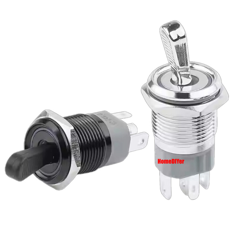 16mm LED Metal Toggle Switches On/Off 2 Positions Waterproof IP65 Button Switch
