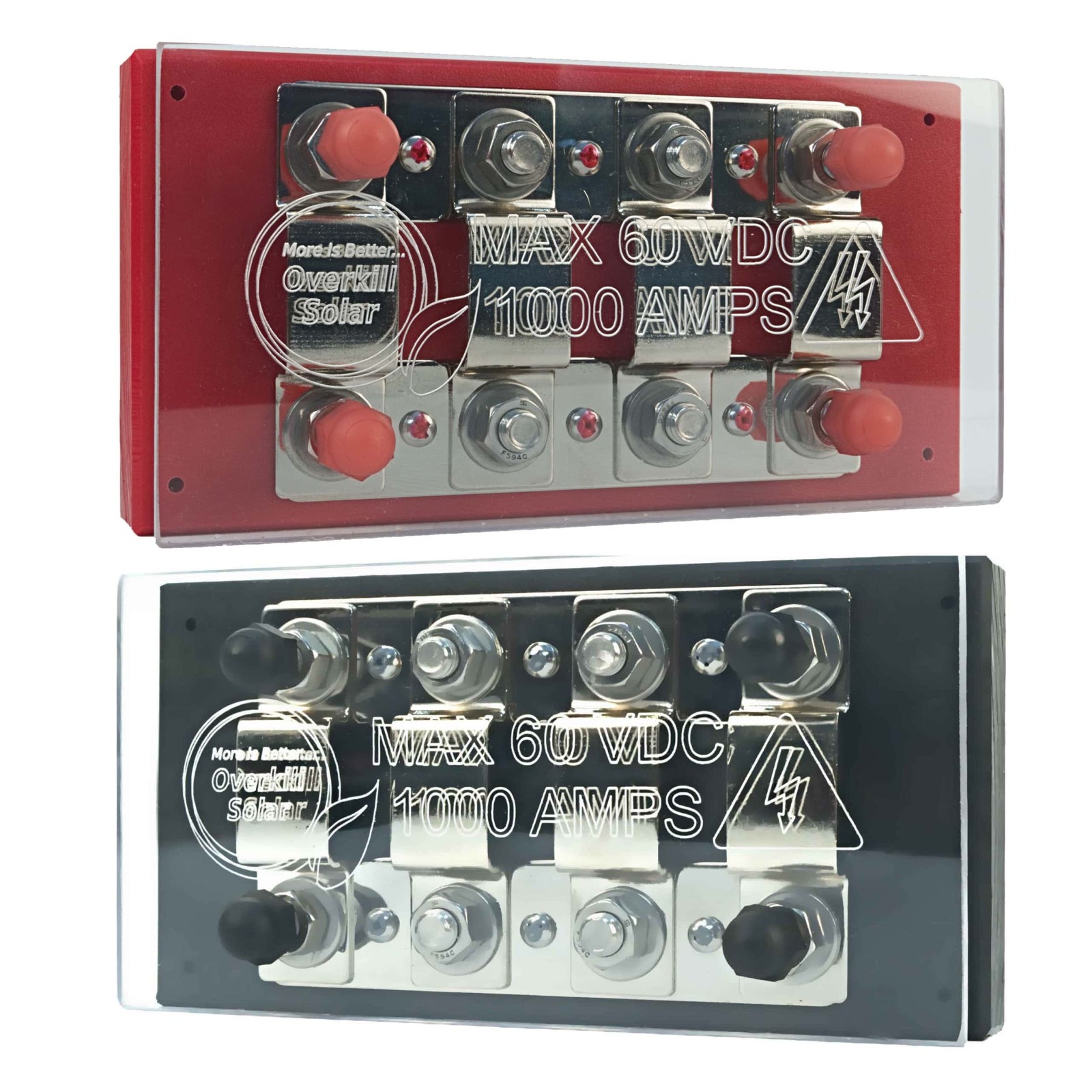 1,000 Amp High Current Terminal Blocks, Made in USA (red/black pair)