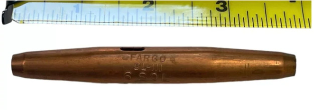 Fargo GL-117 Copper Line Splice 2/0 SOL 1/0 STR OAL 5-3/4″ Overhead Wire