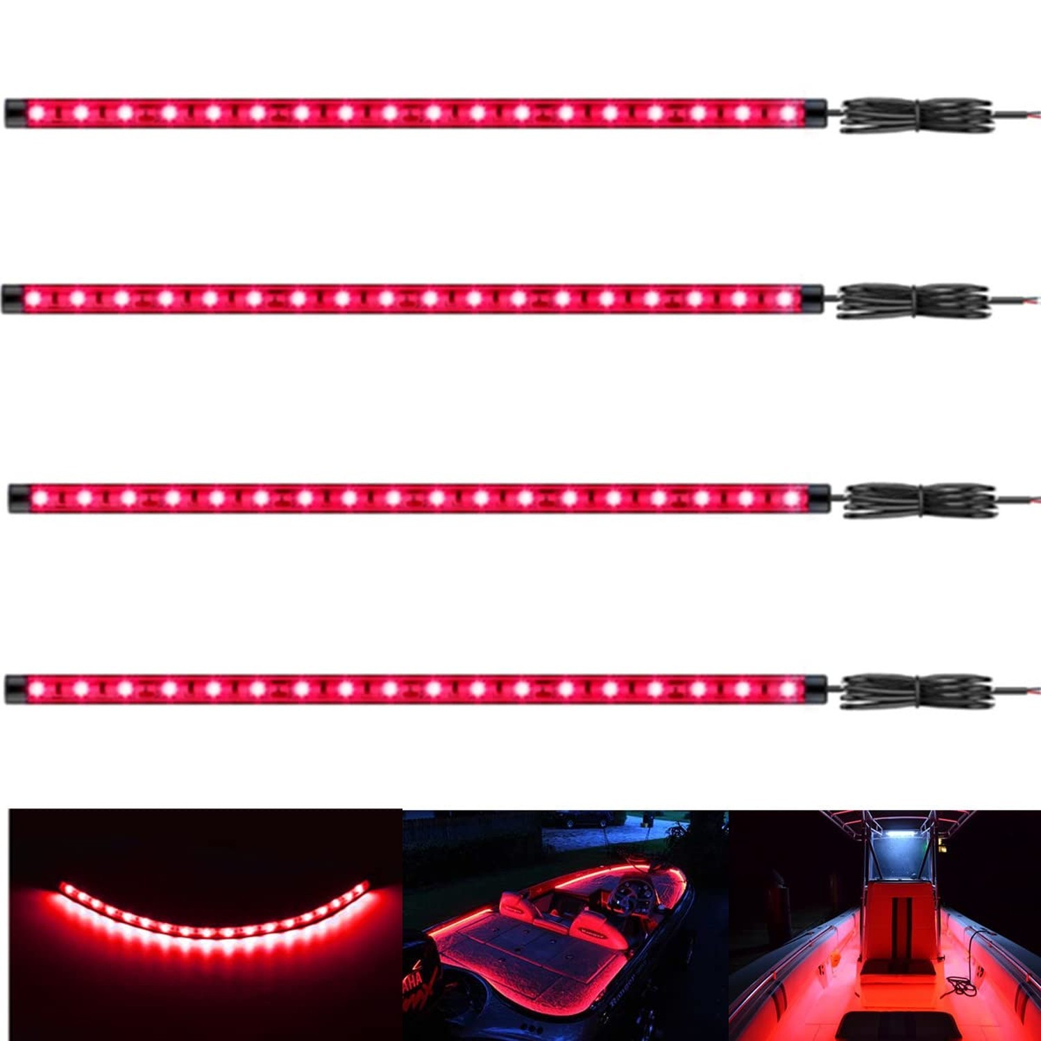 Boat Led Strip Lights, 4 Pcs 24” Marine Boat Interior Courtesy Deck Navigati…