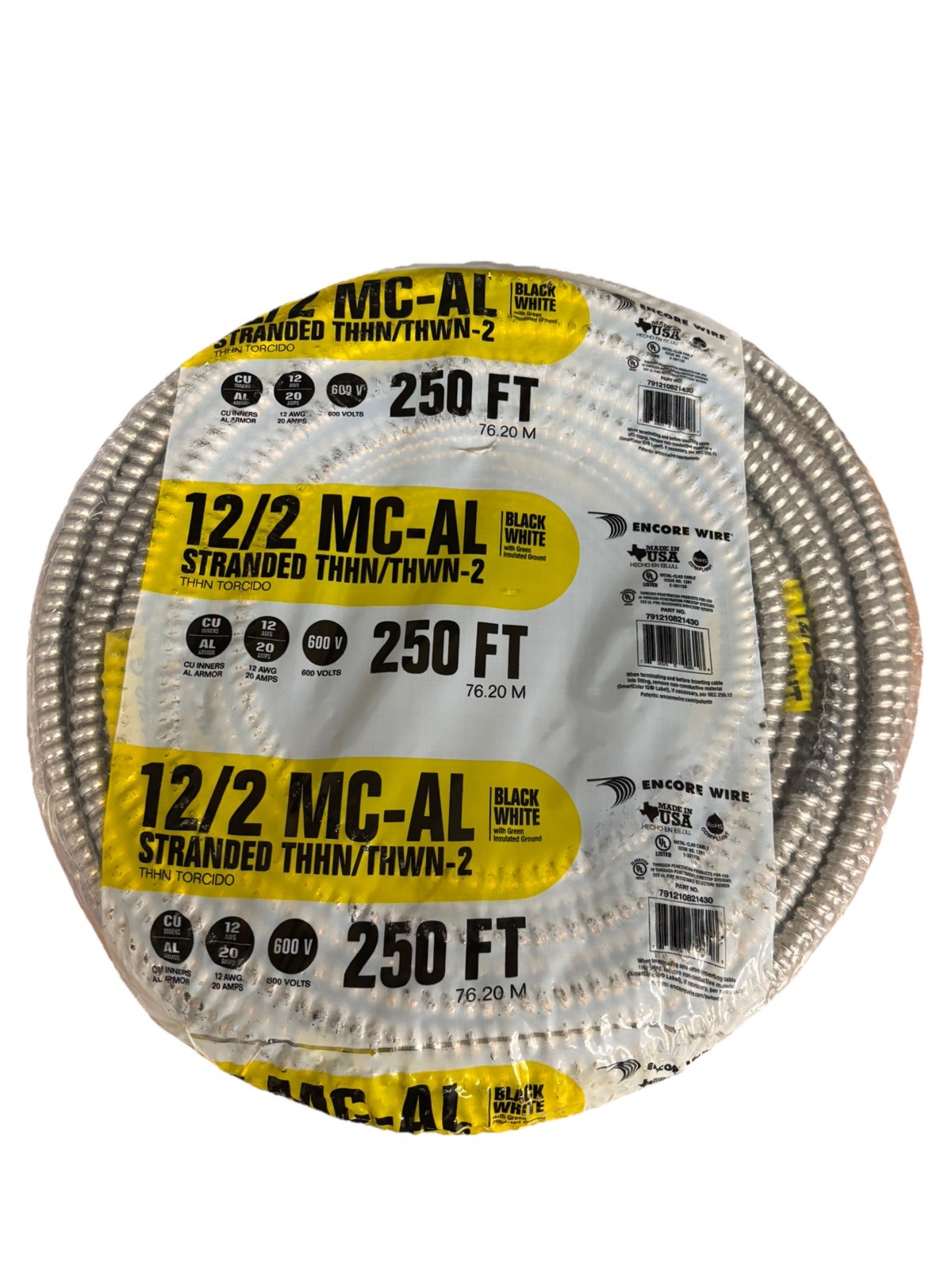 ENCORE WIRE, 12/2 MC-AL 250 FT (NEW IN PACKAGING)