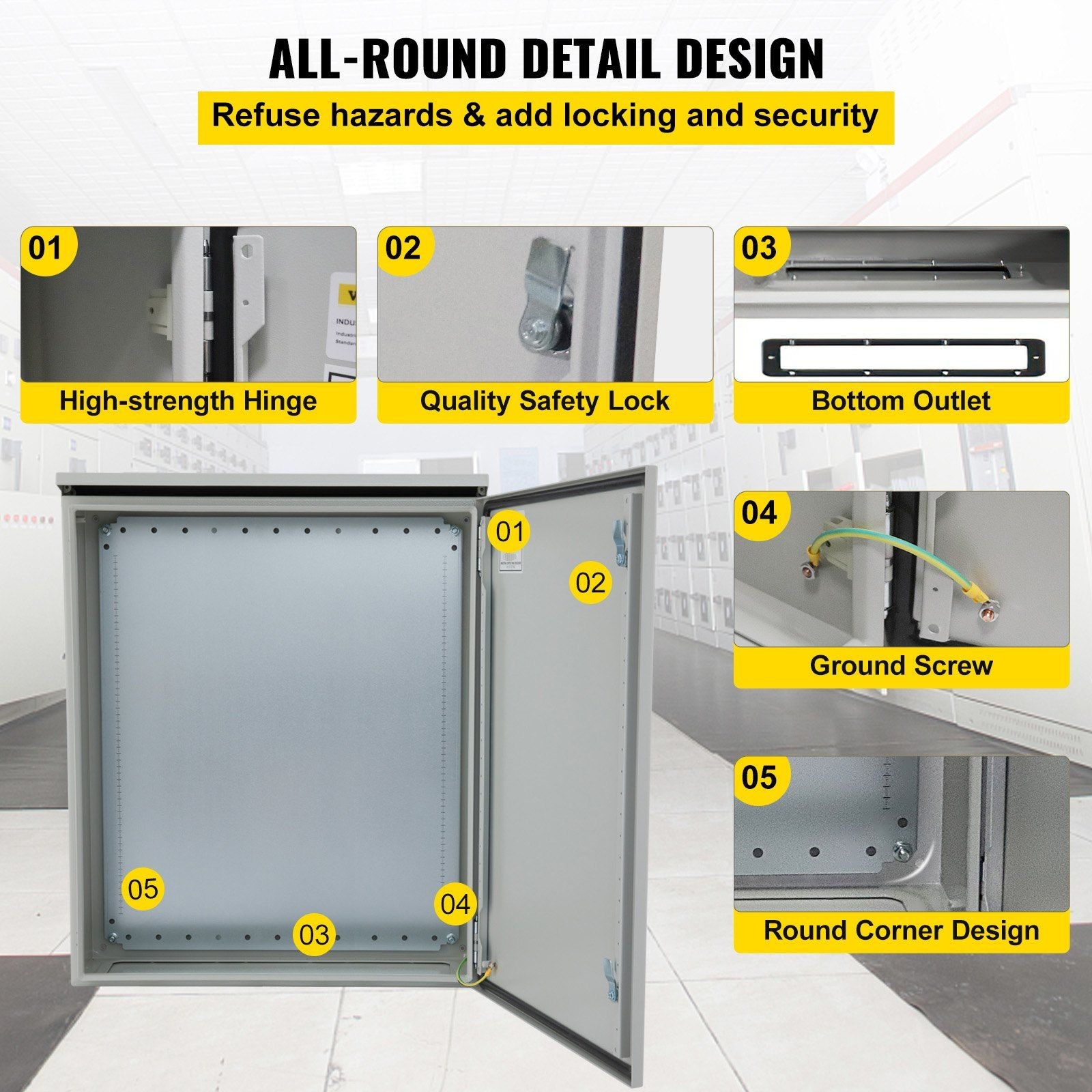 24x24x8in Fully Welded Steel Frame Secure Lockable Lid Design