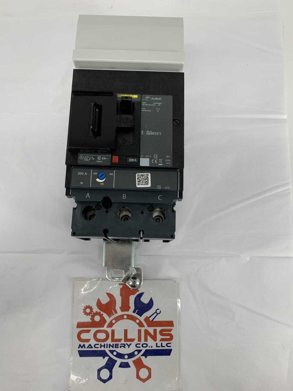 Square D JJA36200 PowerPact JJ 250 I-Line Circuit Breaker 200A 480V 3P 3PH