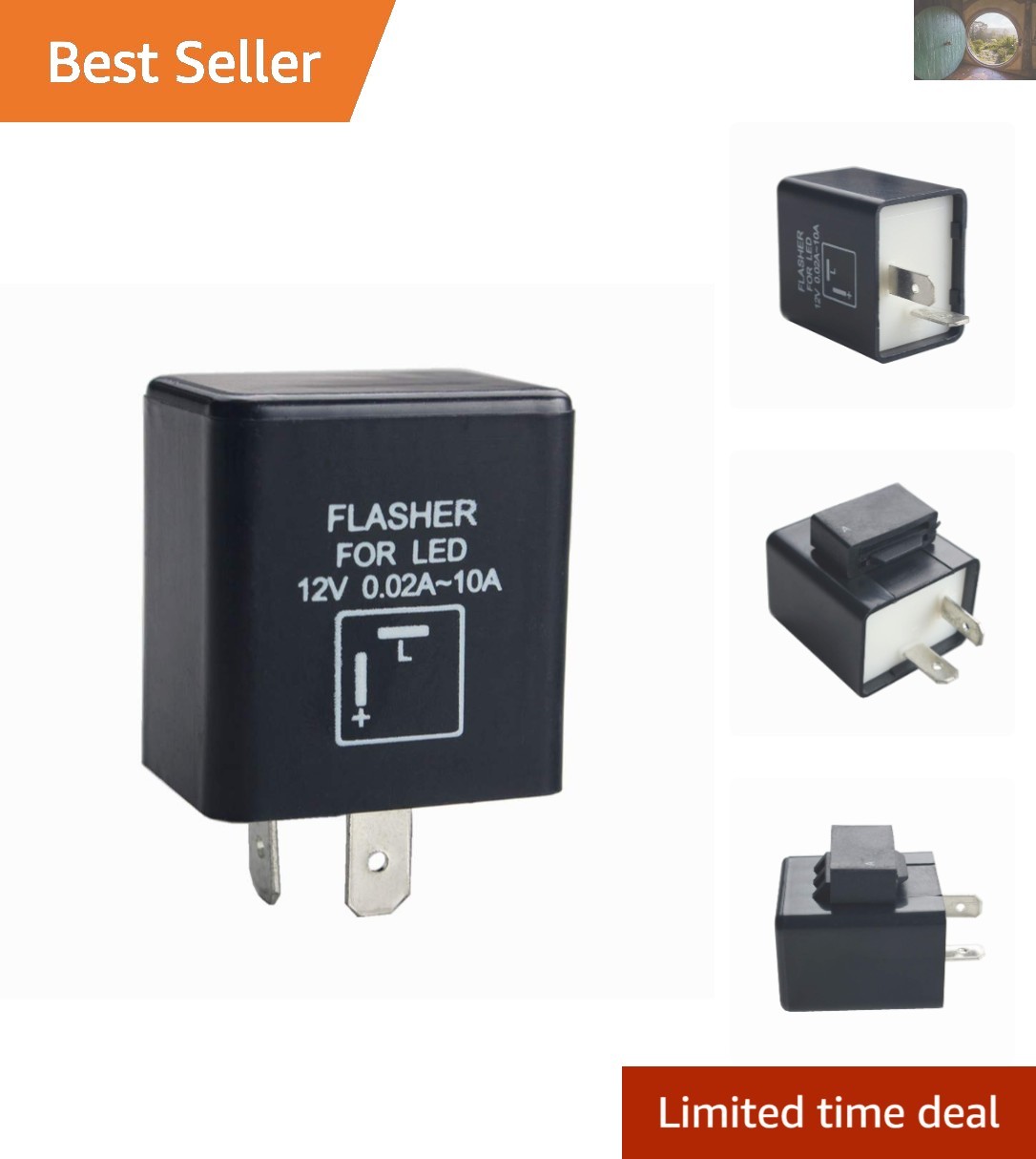 12V 2-Pin CF-12 LED Flasher Relay – Fix Hyper Flash for Motorcycles & Cars