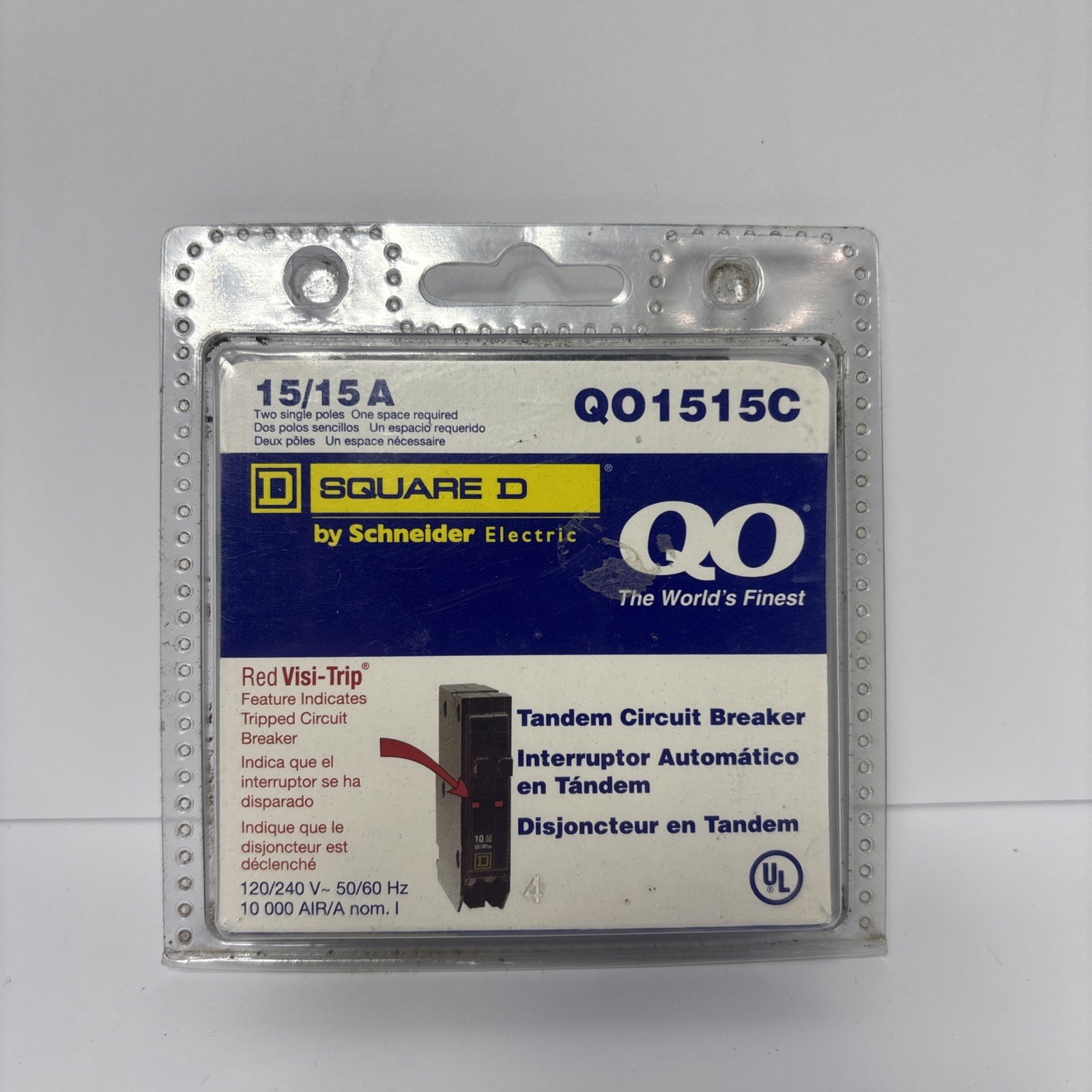 Square D Circuit Breaker 15/15A QO1515C Single Pole Tandem 1 Pole Breaker