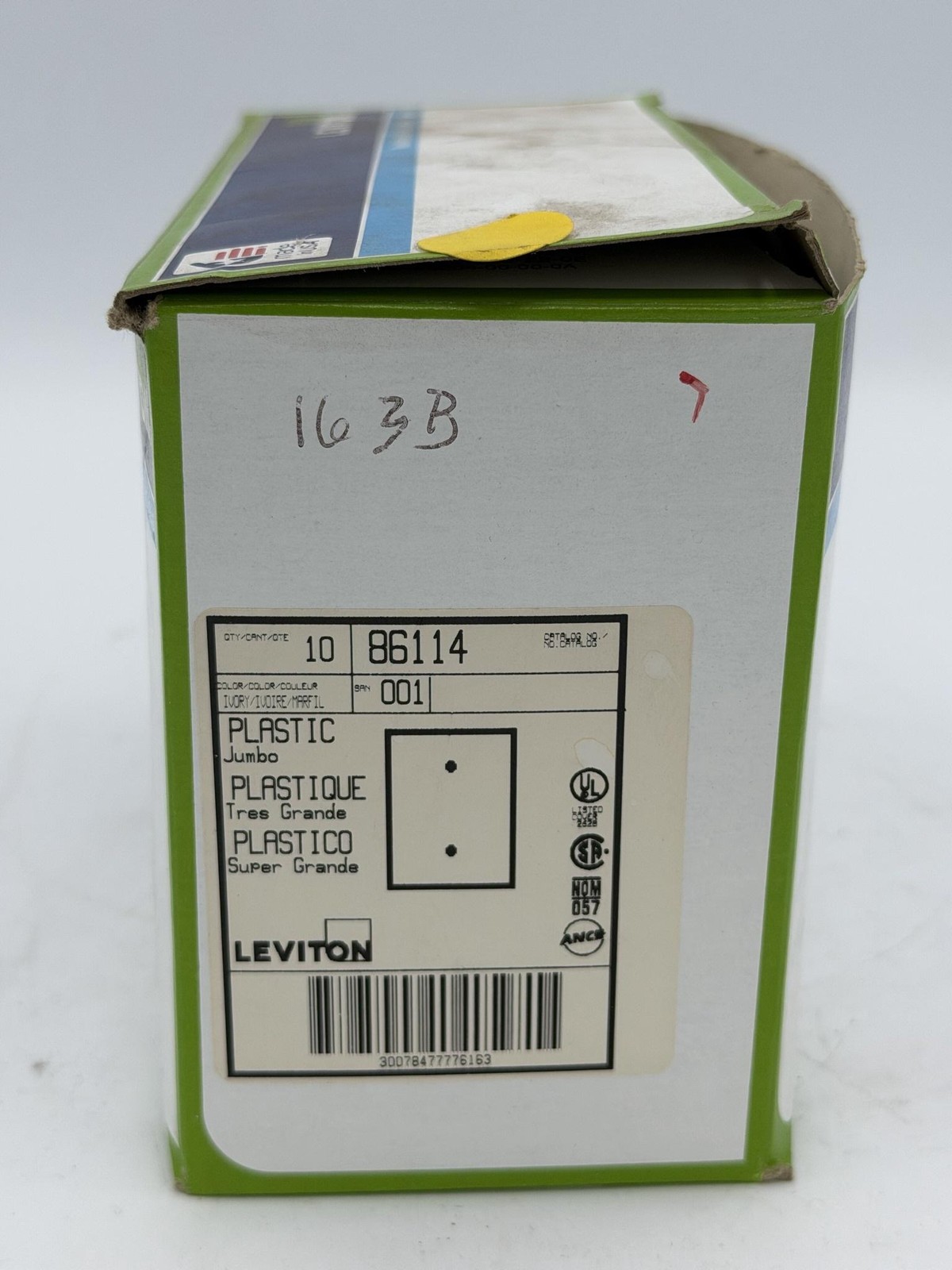 Leviton 86114 Jumbo Blank Wallplate Multicolor Plastic 10pk Faceplate USA
