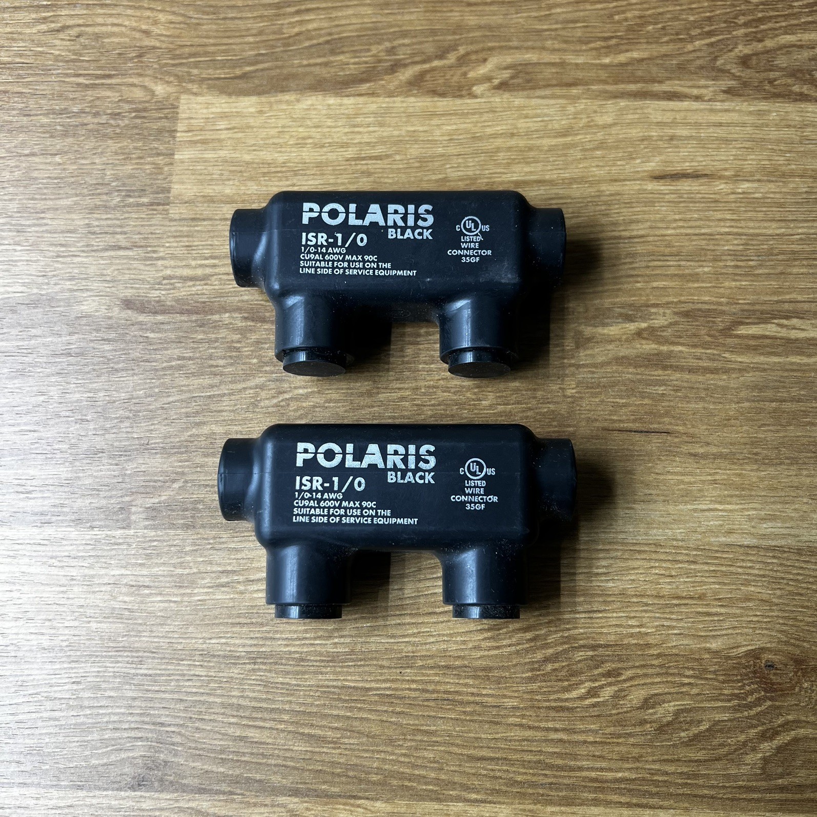Lot of 2 Polaris ISR-1/0 Connector 1/0 to 14 AWG CU9AL 600V Max (NEW)