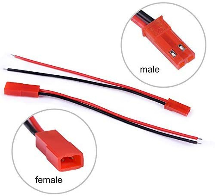 20 AWG JST Plug Connector 2 Pin Male Female Plug Connector Cable Wire for LED La