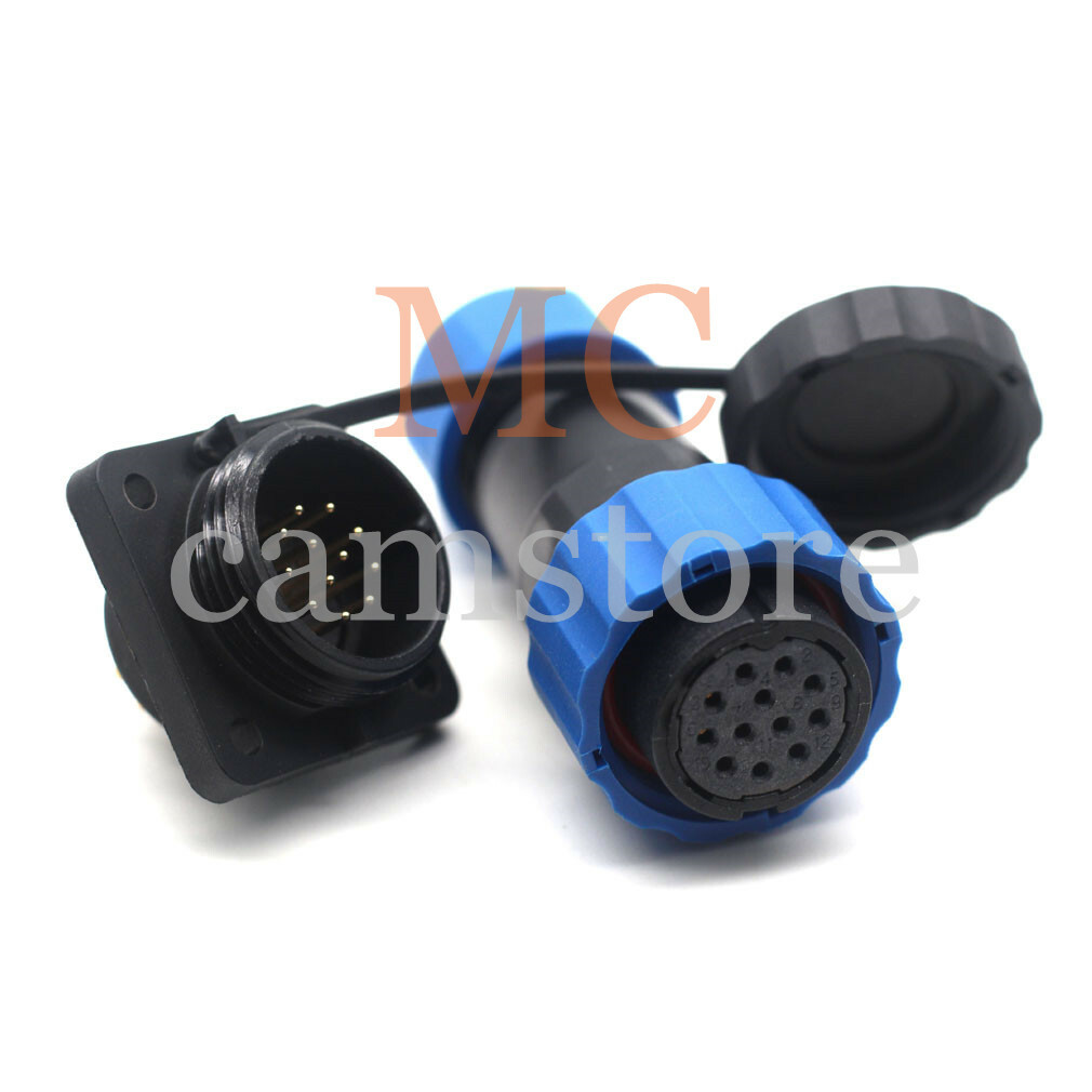 SD20 12Pin Waterproof Aviation Cable Connector,Panel Mount Connector Plug Socket