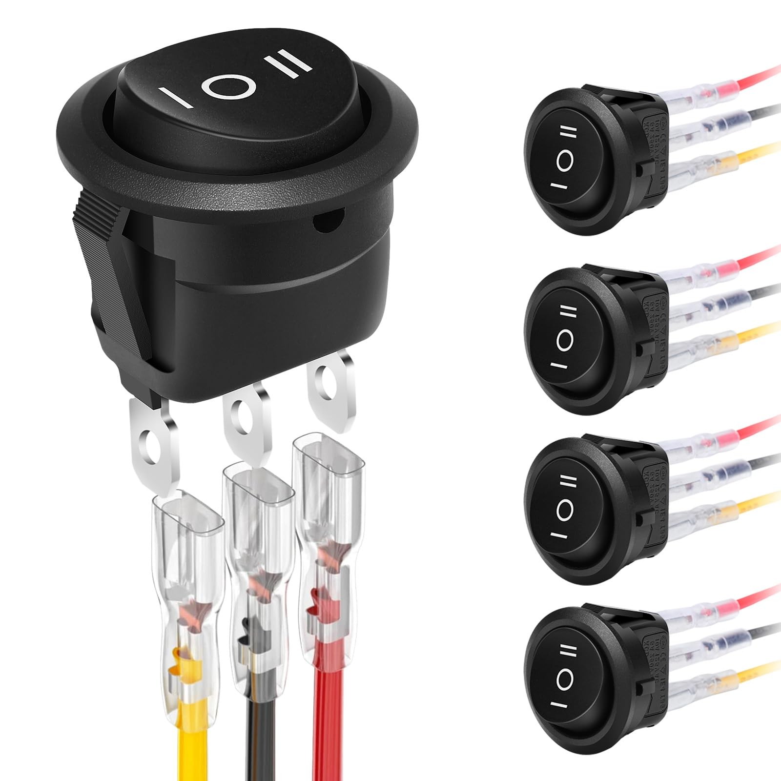 12 Volt 3 Way Round Rocker Switch,3 Position ON/Off/ON Rocker Switch,3 Pin