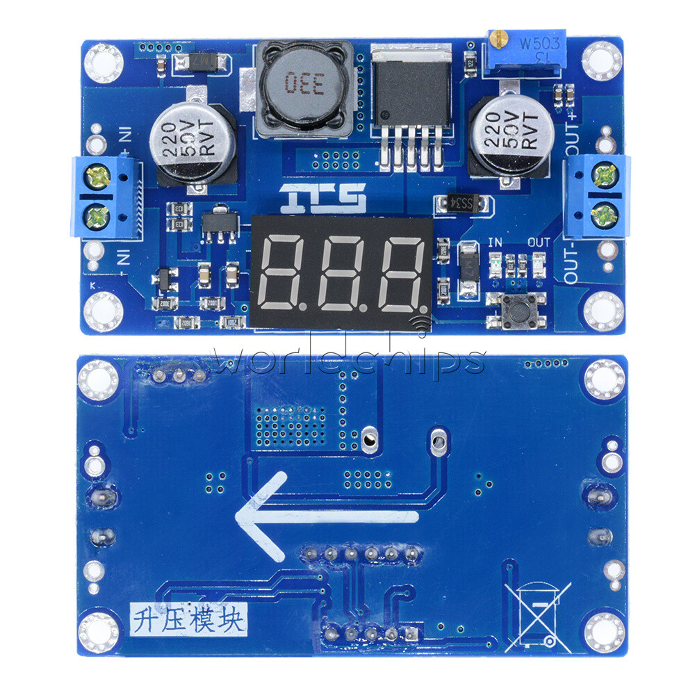 XL6009 DC 4.5-32V to 5-52V Boost Step-up Power Supply Module+LED Voltmeter