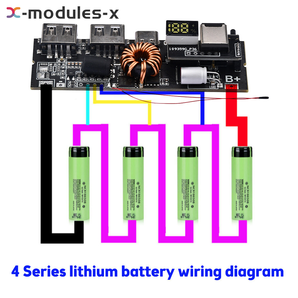 PD 3S 4S 5S 65W 100W Power Bank 6-port Two-way Fast Charging Mobile Power Module