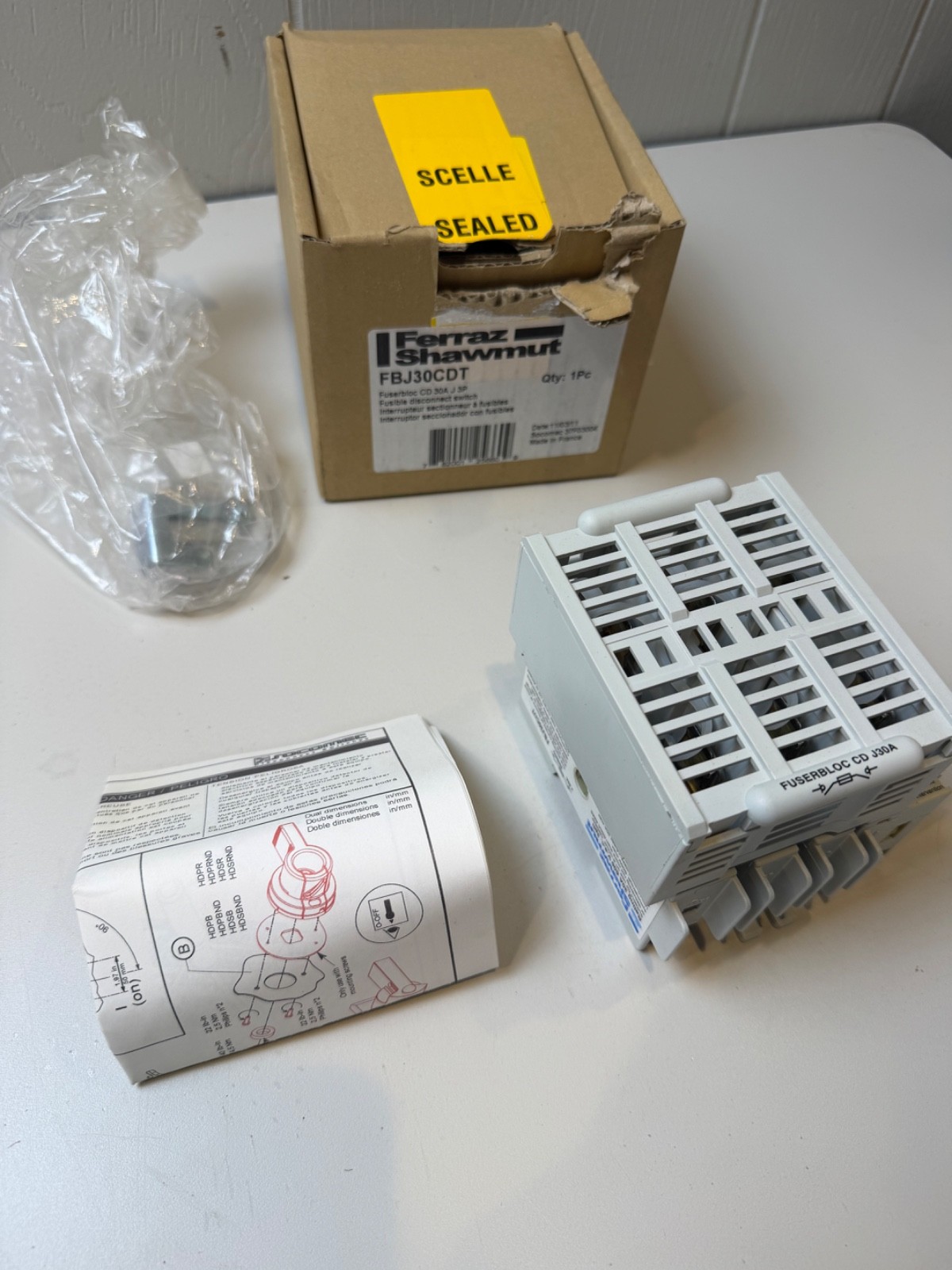 Ferraz Shawmut FBJ30CDT FuserBloc CD 30A 3 Pole Fusible Disconnect Switch