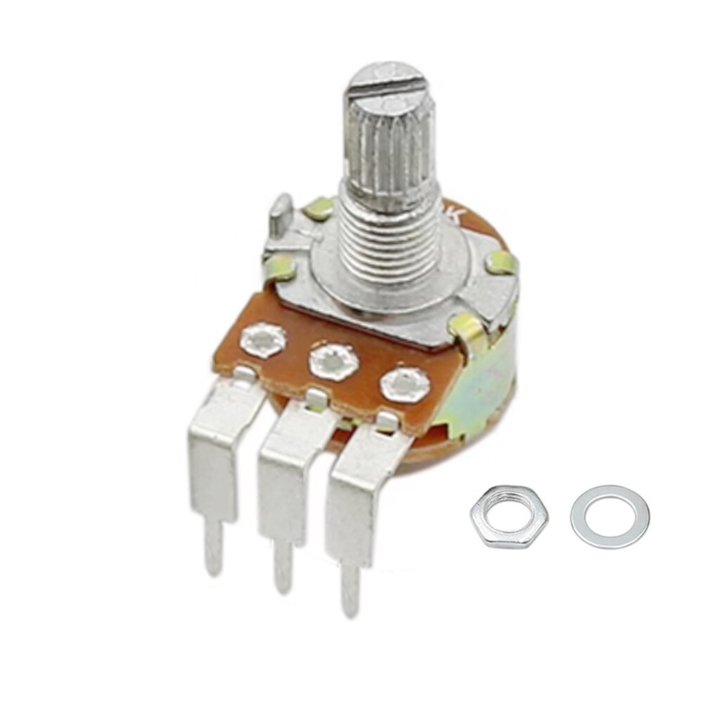 US Stock 10PCS Rotary Potentiometer With Switch ON/OFF Right Angle 3-Pin 1k-500k