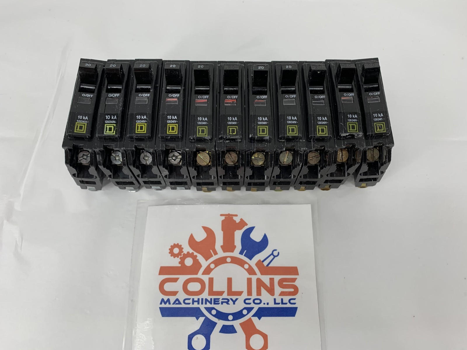 11-Square D QOB120 20A Bolt-On 120/240V 1P Molded Case Circuit Breaker 10kA@240V
