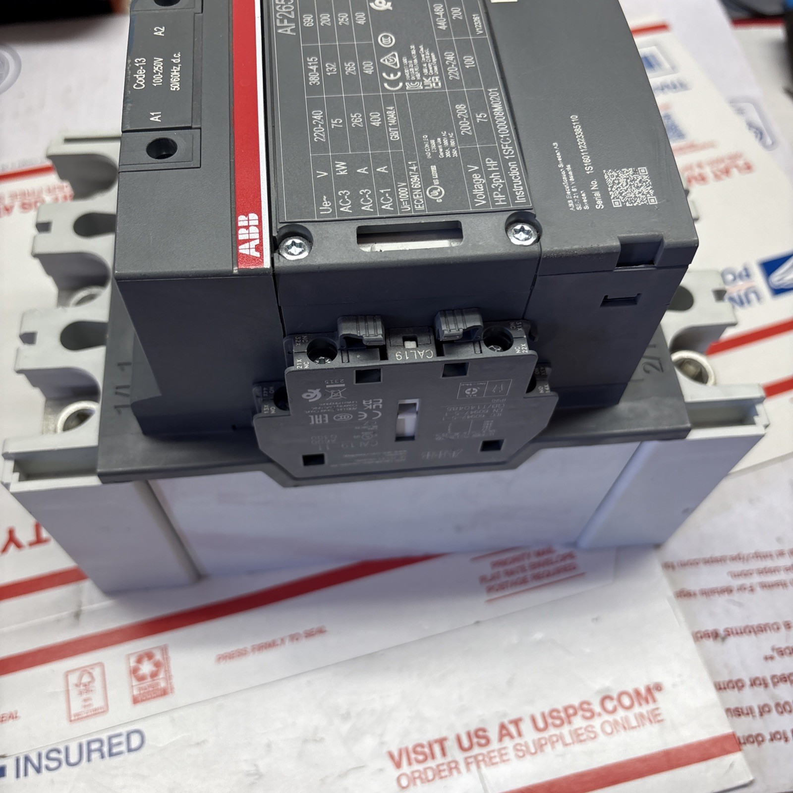 ABB AF265-30 IEC Contactor Code 13 – 1SFC100008M0201 Made In Sweden