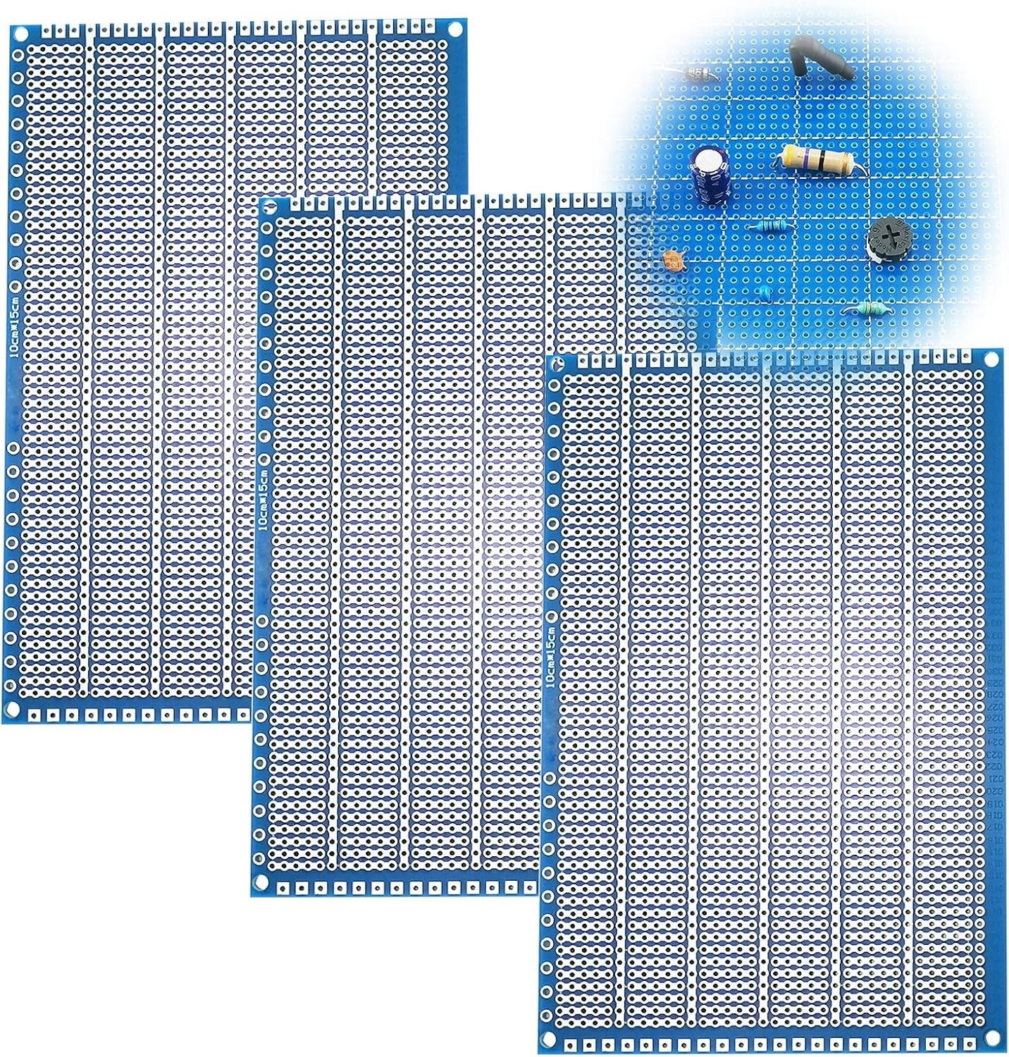PCB Protoboard,3 Pack PCB Prototype Board Solderable Breadboard for DIY Elect
