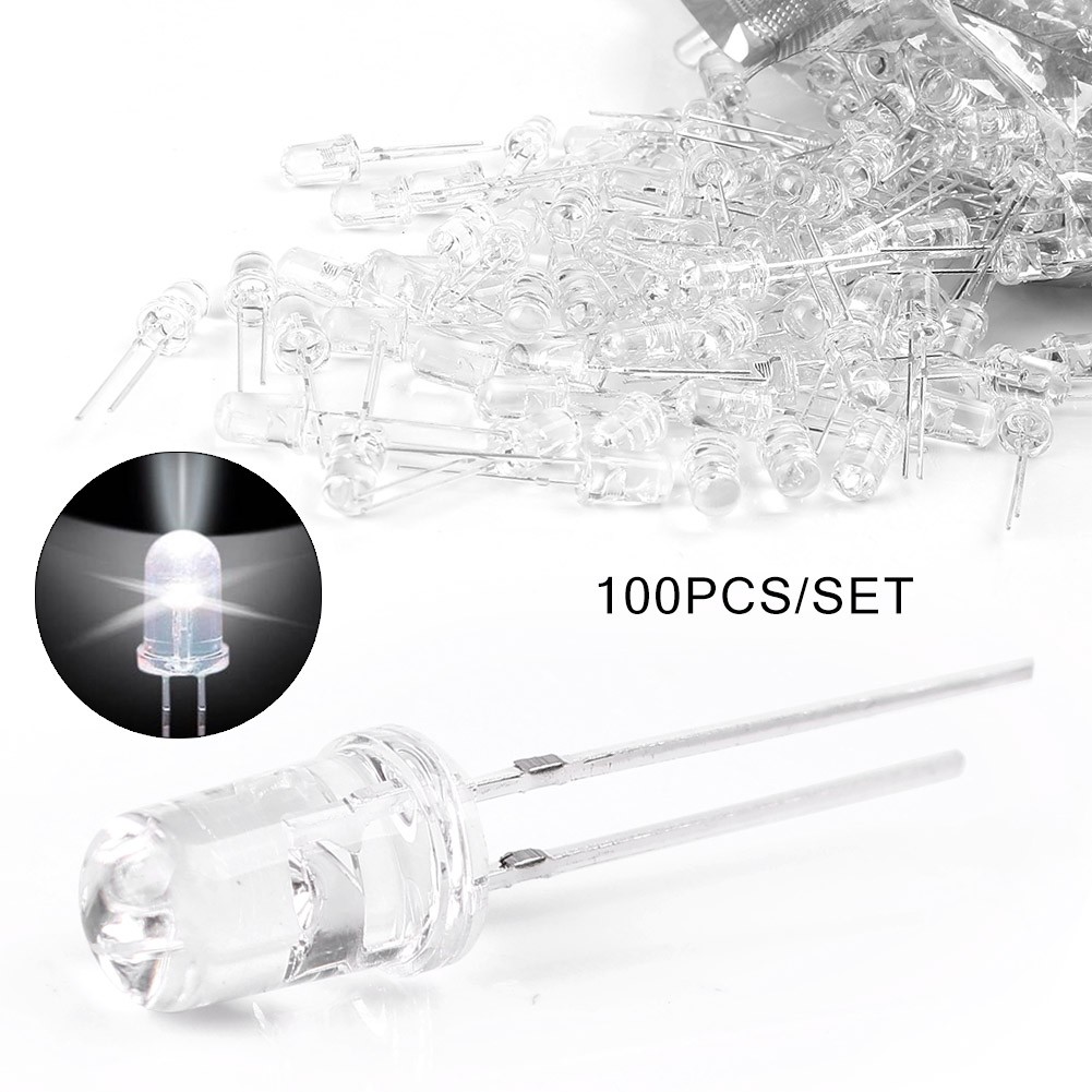 Ultra Bright LED Light Bulb Lamp Clear Lens 5mm 20000mcd Super Bright 100PCS/Set