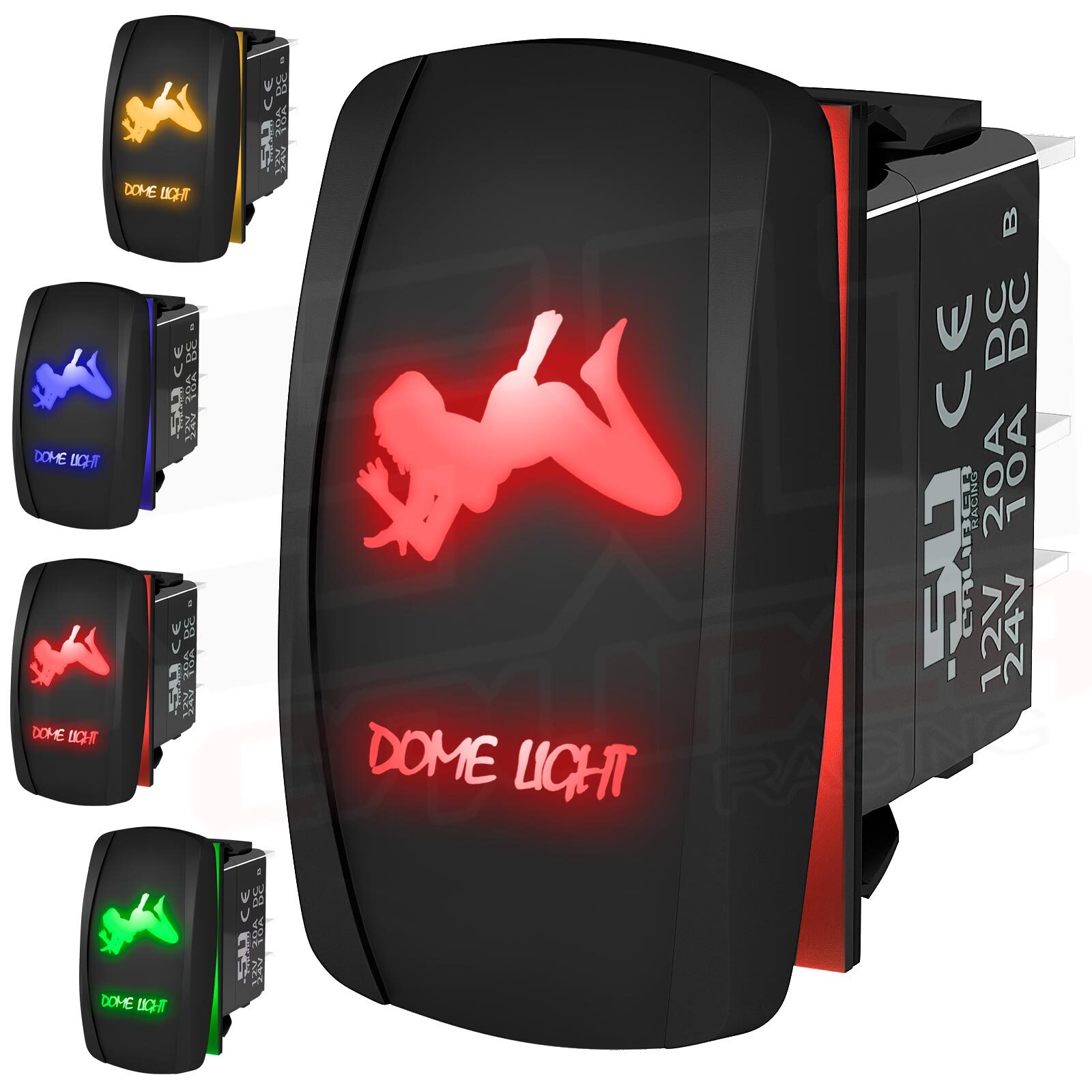 12V Rocker Switch “DOME LIGHT” Mudflap Girl UTV RZR Teryx Maverick X3 YXZ1000R