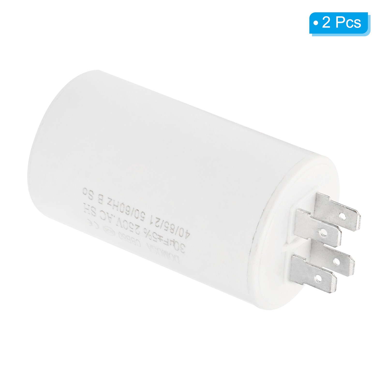CBB60 30uF Running Capacitor,2Pcs AC250V 4 pins 50/60Hz Cylinder 1.52×2.54inch