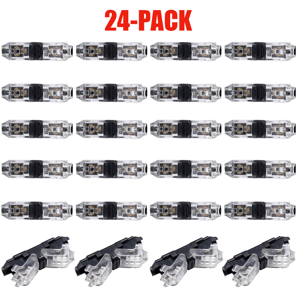 24X Low Voltage Wire Connectors 1Pin 1Way Universal Compact Wire18-22AWG US