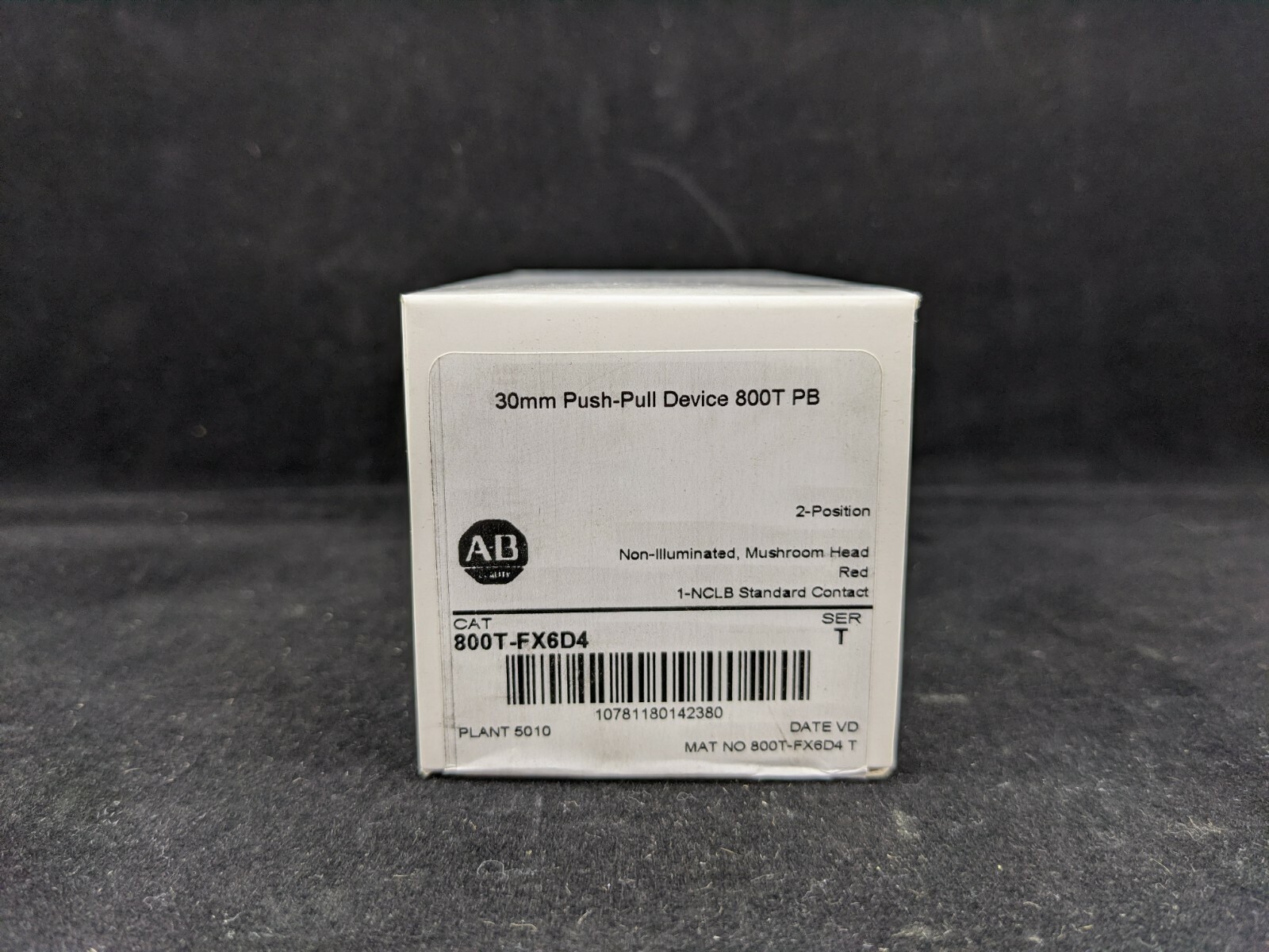 Allen Bradley 800T-FX6D4 30.5mm Type 4/13 2 Pos. PB-Non-Illum Mushroom Hd