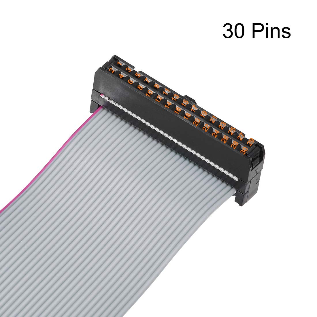 uxcell IDC Wire Flat Ribbon Cable FC/FC Connector A-Type 30 38mm wide, Gray