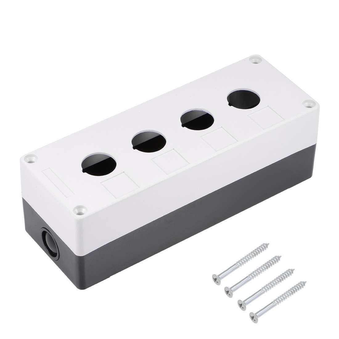 Push Button Switch Control Station Box 22mm 4 Button Aperture White and Black