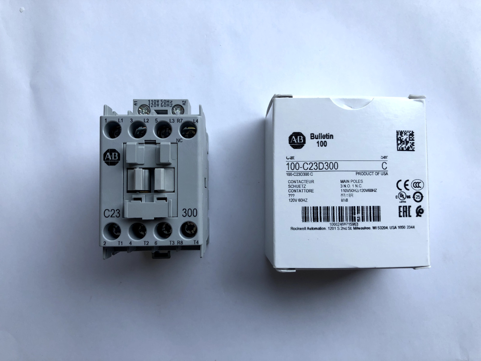 Allen Bradley 100-C23D300 – 4 Pole 23AMP 120 volt AC coil