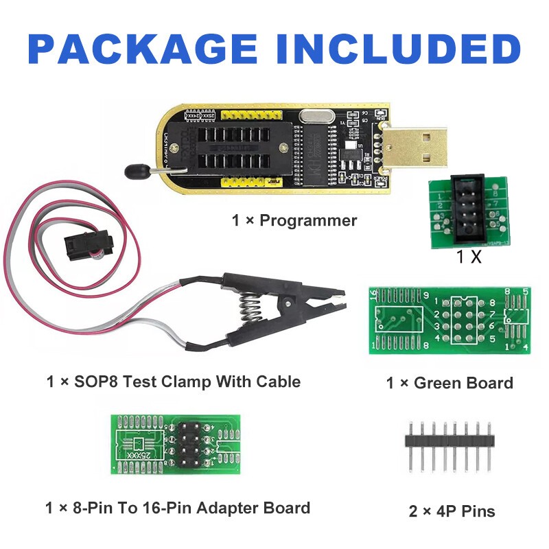 USB Programmer CH341A Series Burner Chip 24 EEPROM BIOS Writer 25SPI Flash SOP8