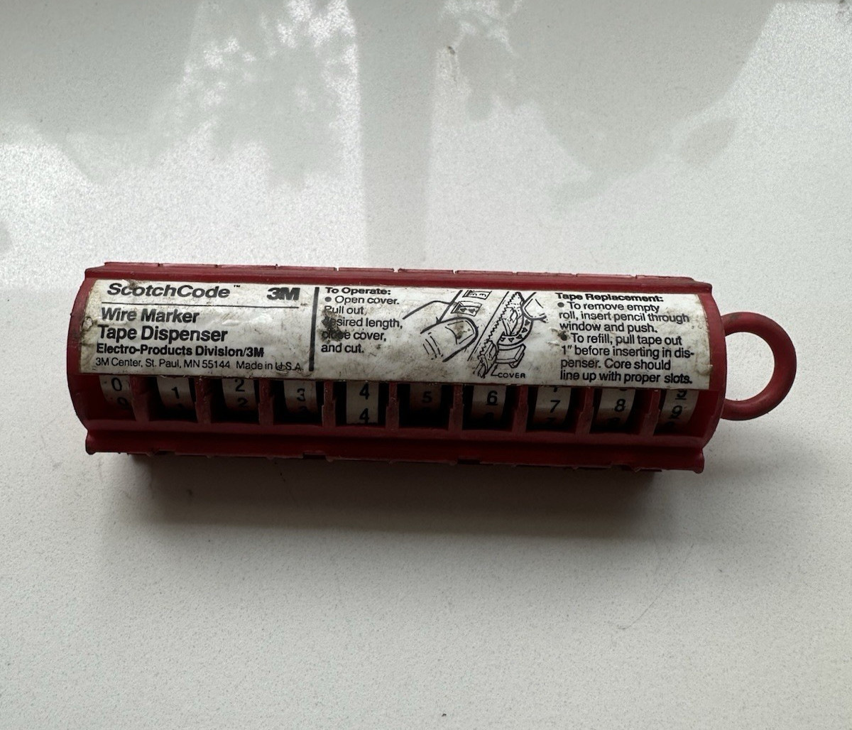 3M ScotchCode Wire Marker Tape Dispenser w/ Number Tape