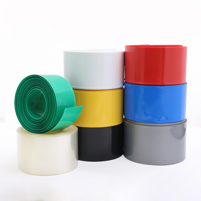 Flat Width 45-70mm PVC Heat Shrink Tube Insulation Battery Wrap Sleeve Colorful