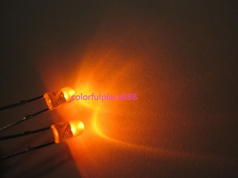 3mm Flangeless Red Yellow Blue Green White Orange Warm White Diffused Round LED