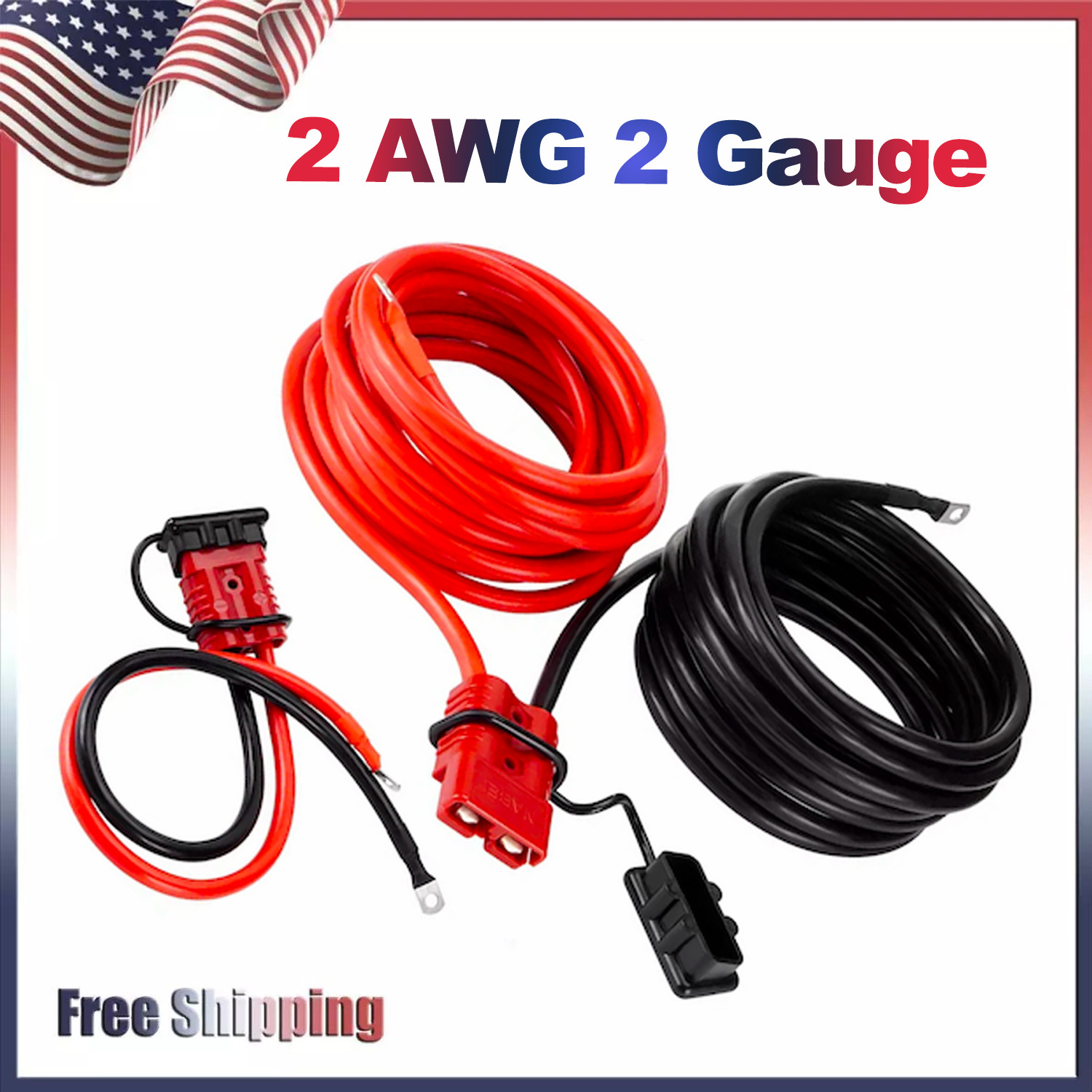 Fit Winch Trailer 24FT Quick Disconnect Winch Power Cable-2 Gauge 2 AWG Wiring