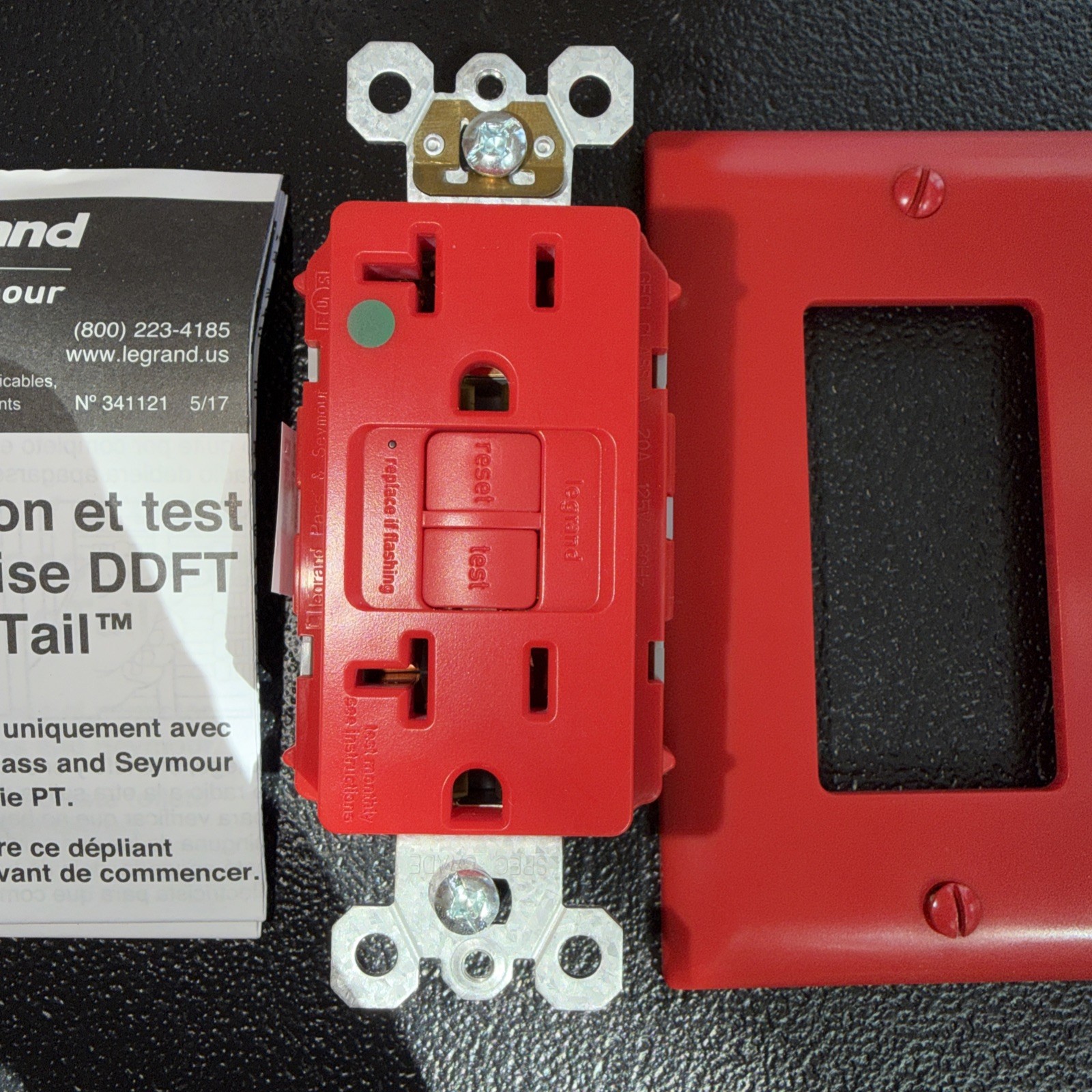 9 PACK- Legrand Radiant PT2097HGRED 20A Hospital Grade GFCI Outlet Red Self-Test