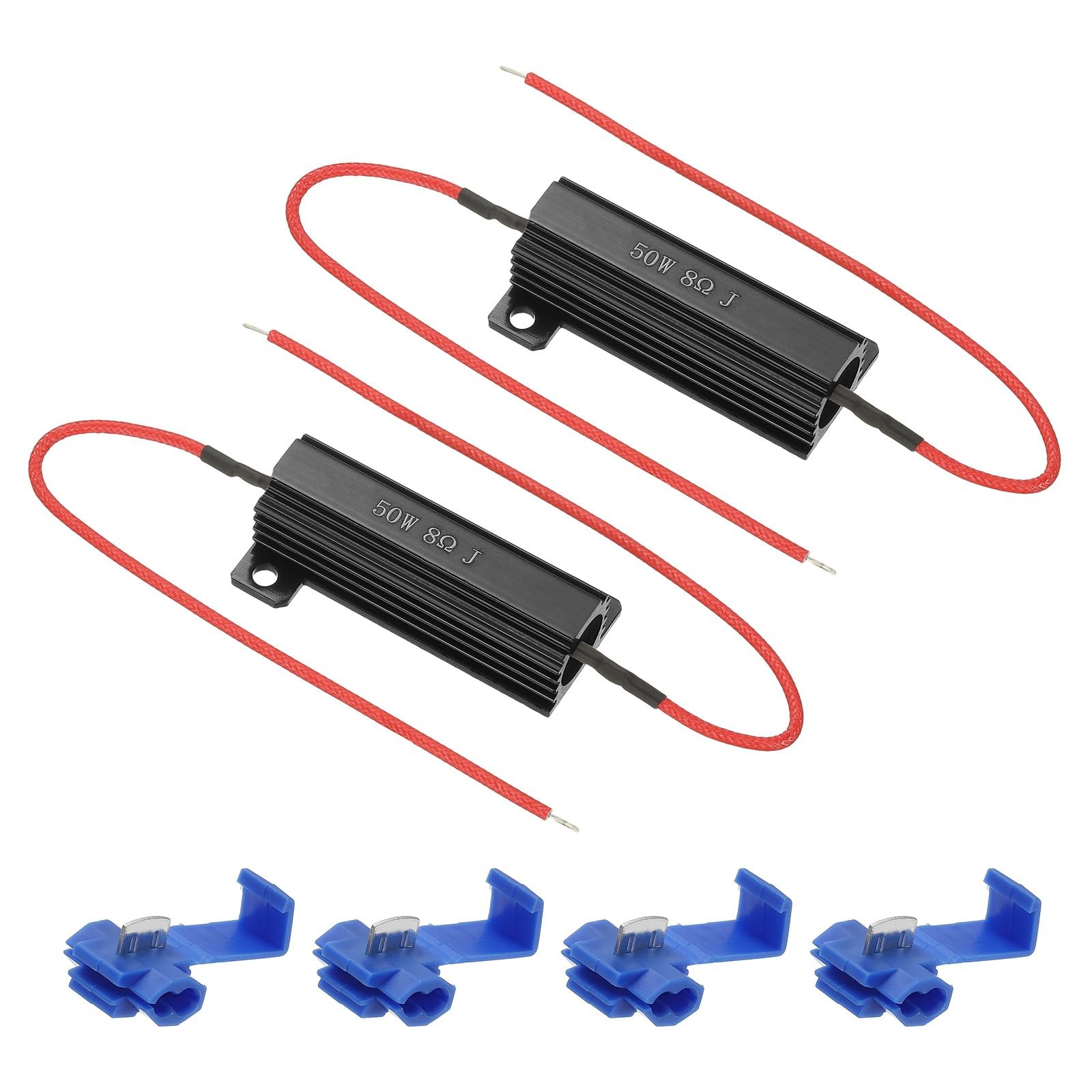 Patikil 50W 8 Ohm Aluminum Shell Resistor 2Pcs Aluminum Housing Resistor Clips
