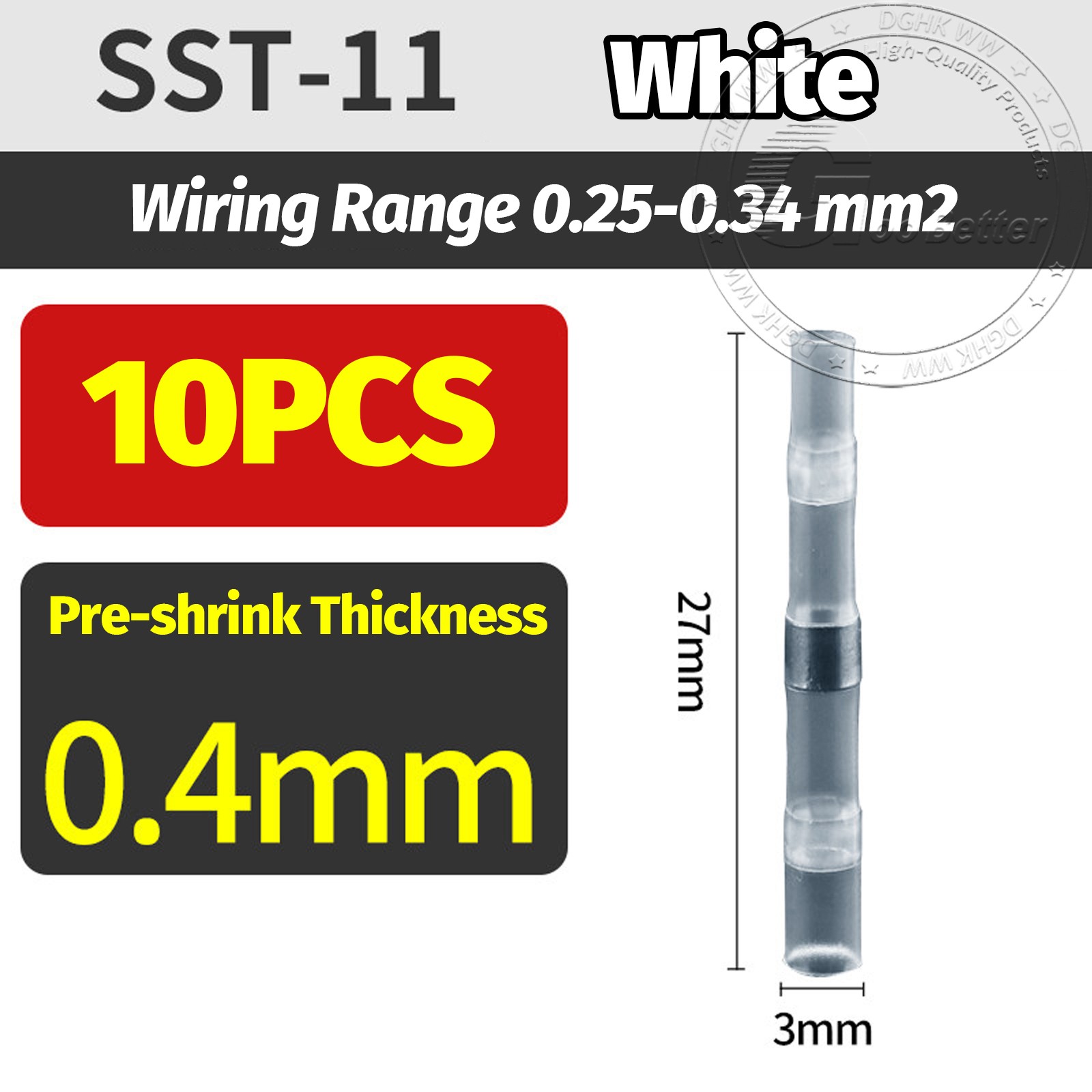 Solder Sleeve Heat Shrink Seal Electric Butt Wire Connectors Waterproof