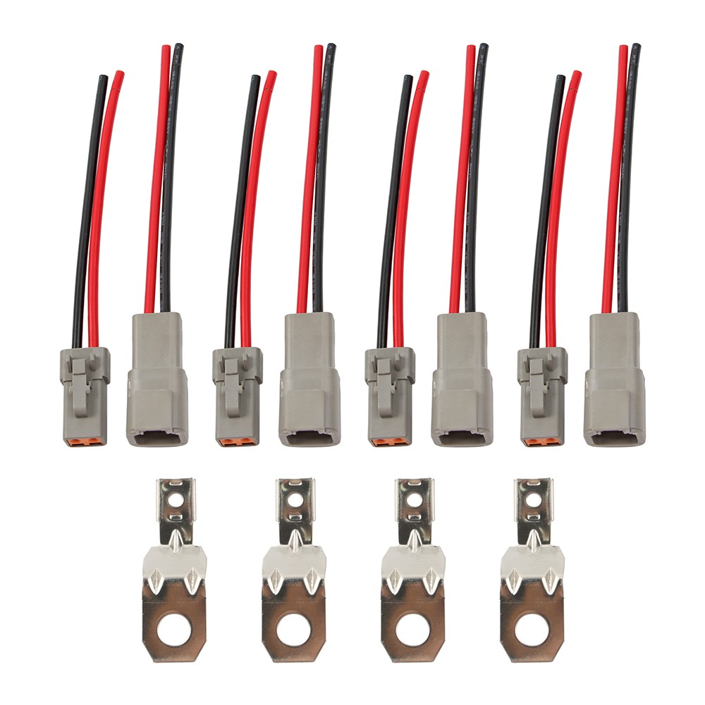 4 Pairs Heavy Duty DTP 2 Pin Connector Harness w/ 12AWG Wire for Car Truck Boat